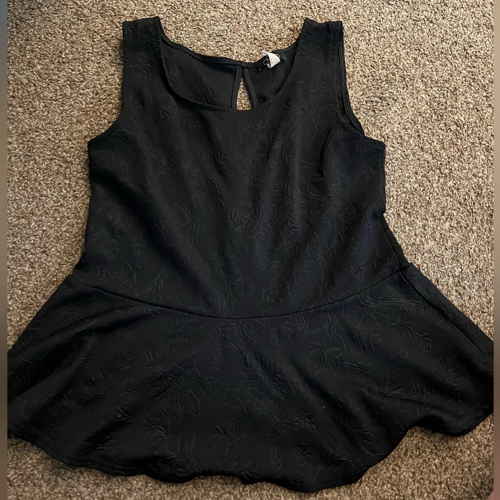 Black Peplum with floral designs